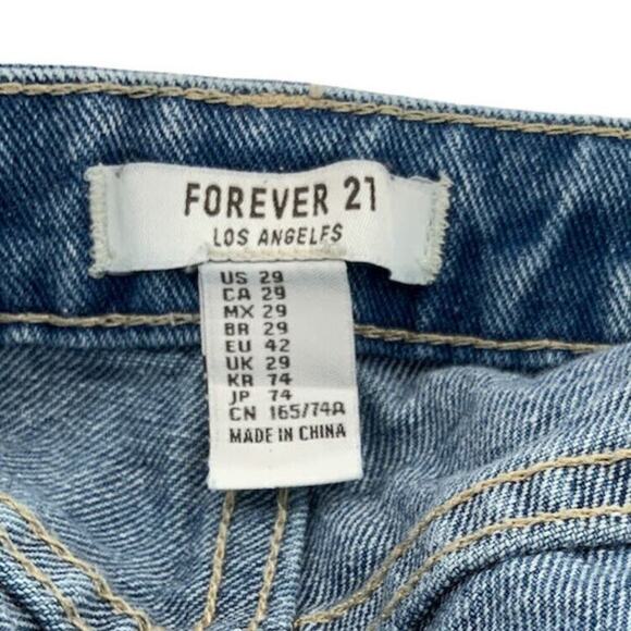 Forever 21 Lace Trim Distressed Denim High Rise Booty Summer Shorts Size 29/8 - Picture 5 of 6